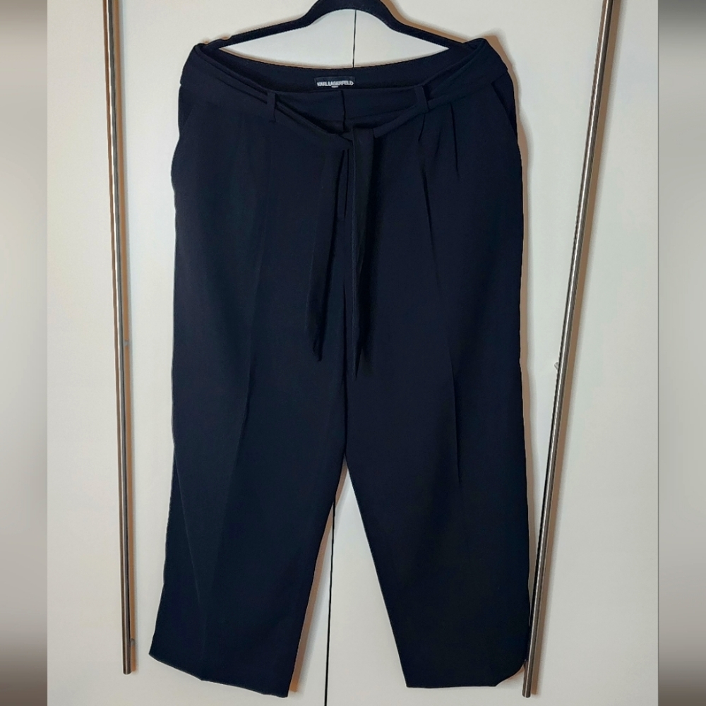 Crop wide leg dress pants